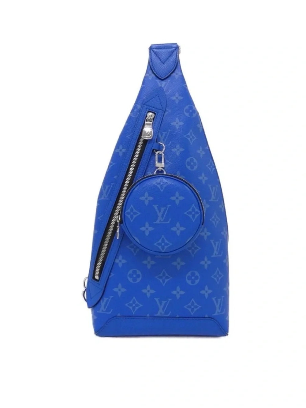 Louis Vuitton Monogram Blue Crossbody Sling bag with Round Pouch due M31075 new